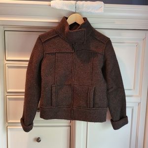 Stile Benetton Wool Jacket Brown Womens Size S